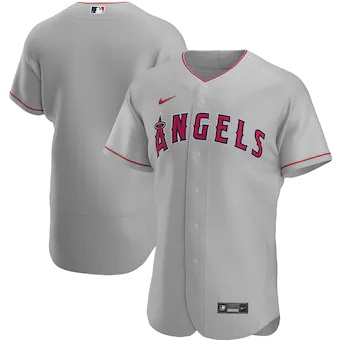 mens nike gray los angeles angels road authentic team jerse
